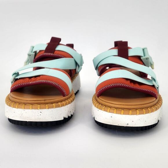 Chloé Lilli Multi-Strap Platform Sandals Orange/Teal EU 38 (US 7.5–8) - Picture 14 of 17